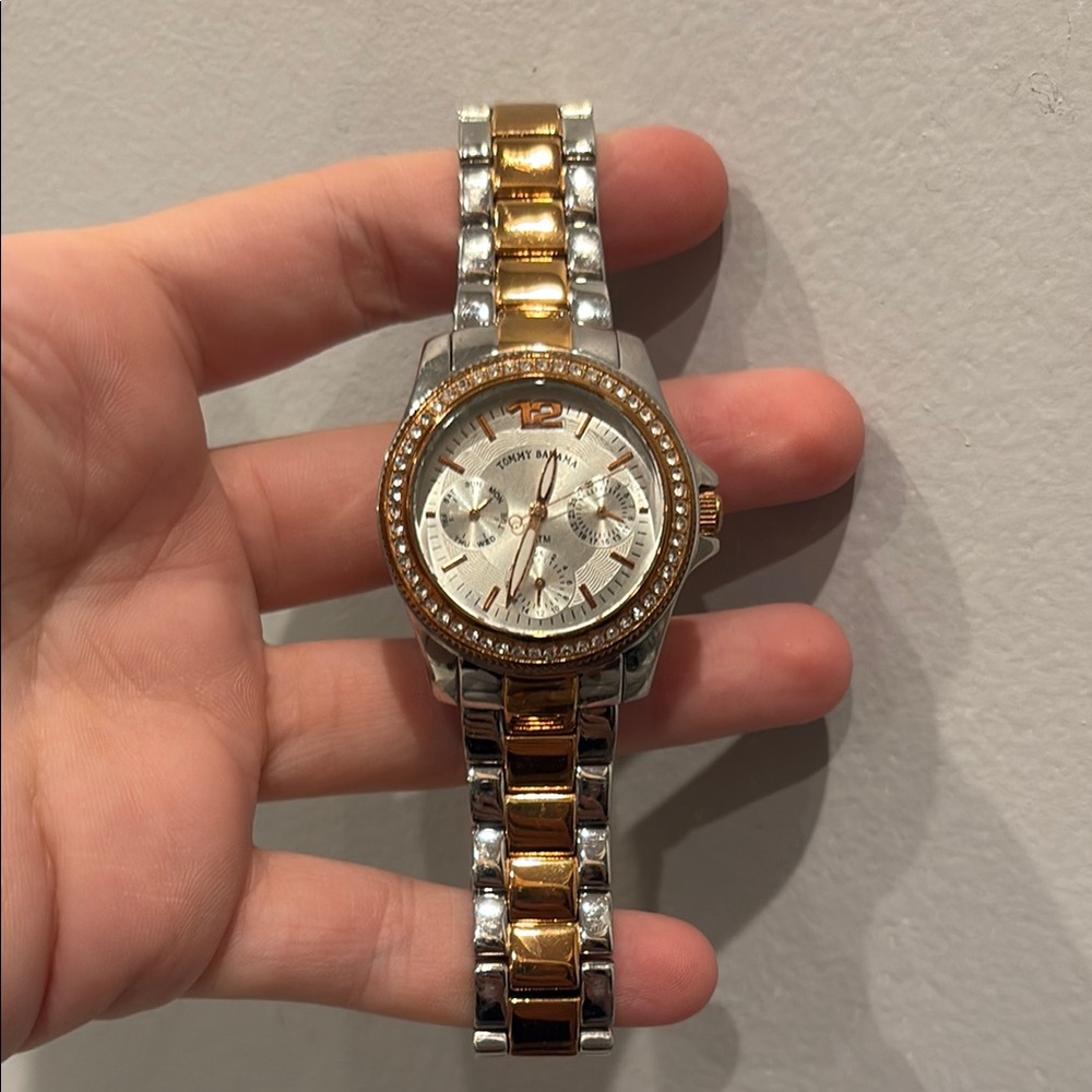 Tommy Bahama Two-toned Rose gold watch with Crystal Accents